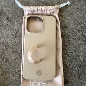iPhone 13 Pro Loopy Case Tan Phone Case with Loop